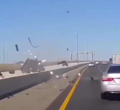 Car sideswipes SUV and sends it out of control.