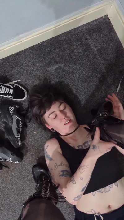 Would you let a goth trans girl step on you and ride you like this?