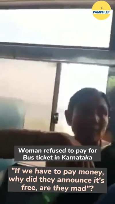 A video has surfaced from Karnataka where a woman is seen arguing with the bus conductor. The woman is saying in Kannada language that when the money for the ticket has to be paid then why was it announced free. Are they all crazy?