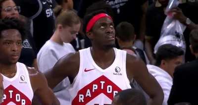 [Highlight] Pascal Siakam commits a questionable foul (foot to foot contact) with the score tied and the game on the line. Raptors challenge but the foul remains.