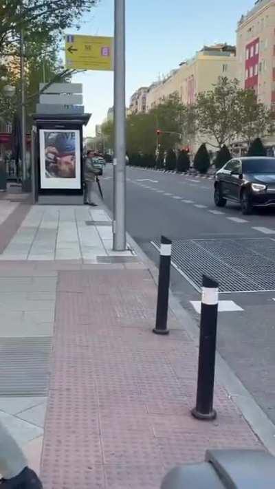 Man gets a yellow card.