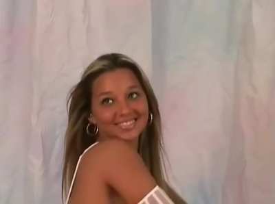 Christina Model - White Garter Lingerie