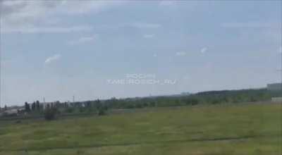 RU POV: The Ka-52 hits Wagner's column on the Voronezh bypass, with a burning oil depot against the background, that is, the strike is delivered after Wagner's air defense fired at helicopters.