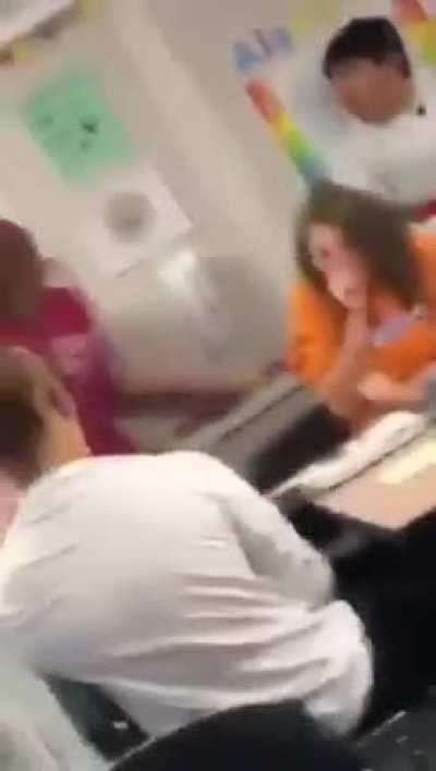 The girl thought she could just push him and he’d watch. What is up with people?