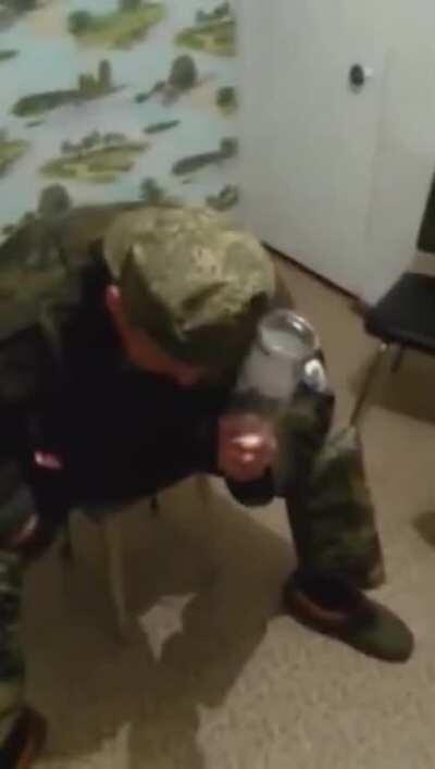 Trying to break a bottle against your head