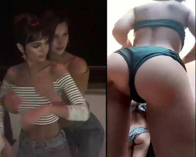 Emily Ratajkowski getting her tits and ass groped by Bella Hadid