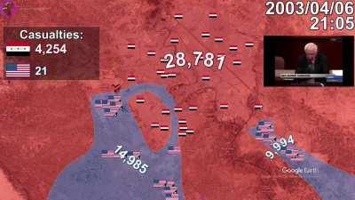 The Fall of Baghdad Mapped using Google Earth