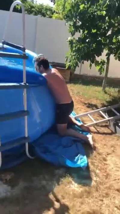 WCGW using a ladder as a diving board