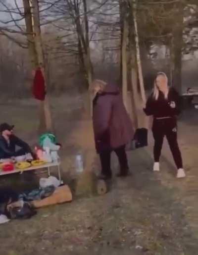 Log roll ends a picnic