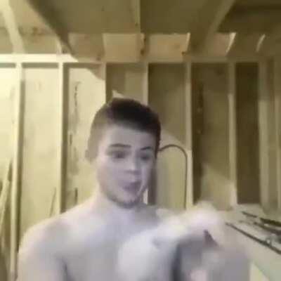 All that’s missing is him screaming in pain after saying it hurts.