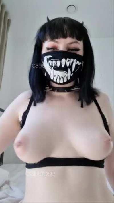 can i tempt you to suck my goth milkers?