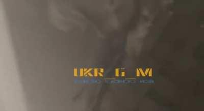 Footage of Ukrainian soldiers firing SPG inside a building