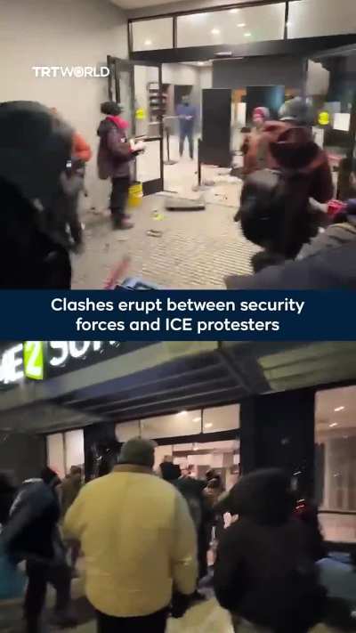 Clashes erupt in Minneapolis between security forces and ICE protesters
