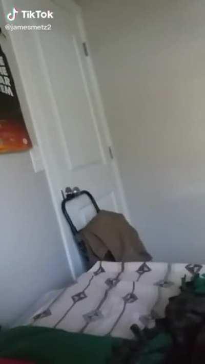 Why Is He Hitting The Door?