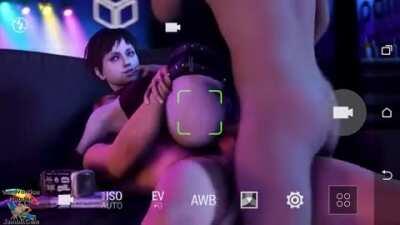 Rebecca getting DP'd by two guys during a night out (lordaardvark)