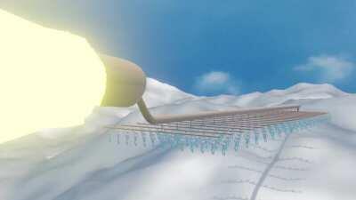 Rough animation of a dream. I was marching in the clouds with a vast number of people. We all held a paper mache feeling piece of an interconnected horn. As we marched we began to blow through the horn. The harder we blew the bigger the fire was that came