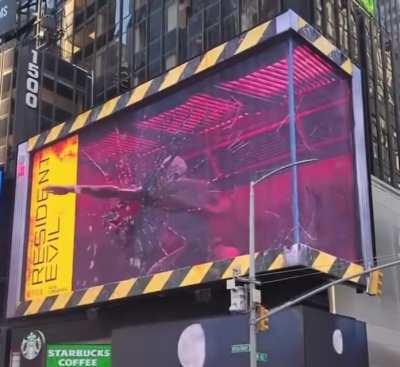 Resident Evil billboard sign.