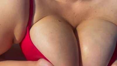 Hard to tell, but there is a throbbing cock in between 🙂