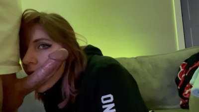 Teasing him with those gentle licks and kisses