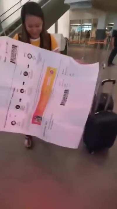 When you get a friend to print the boarding slip