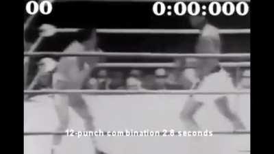 Muhammad Ali throws 12 punches in 2.8 seconds against Brian London (1966)