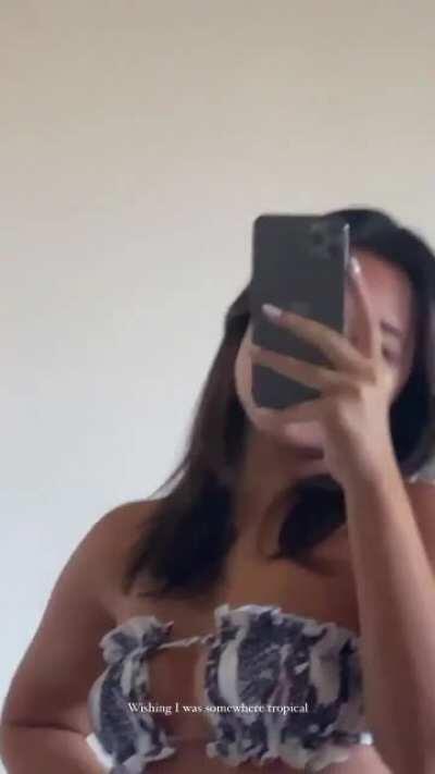 Wishing she was someplace tropical