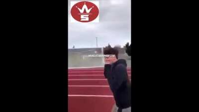 Kid gets nose rocked on school oval
