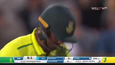 Mitchell Starc in the first overs of South Africa tour