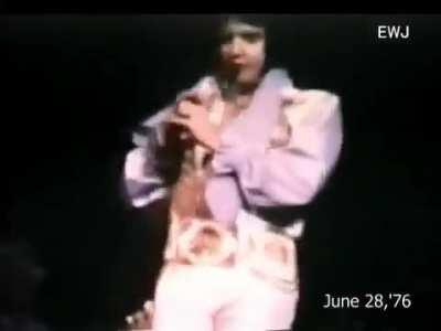 Elvis performing in Philadelphia, Pennsylvania, June 28, 1976.