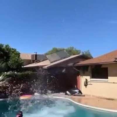 Idiots nearly bust their head off