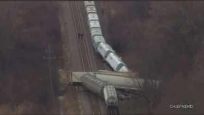 Train derailment near Detroit, Michigan