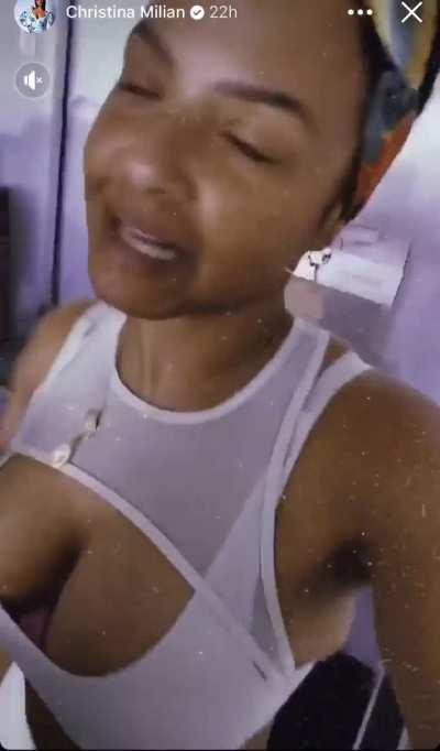 Christina Milian on treadmill 💦 (throwback)