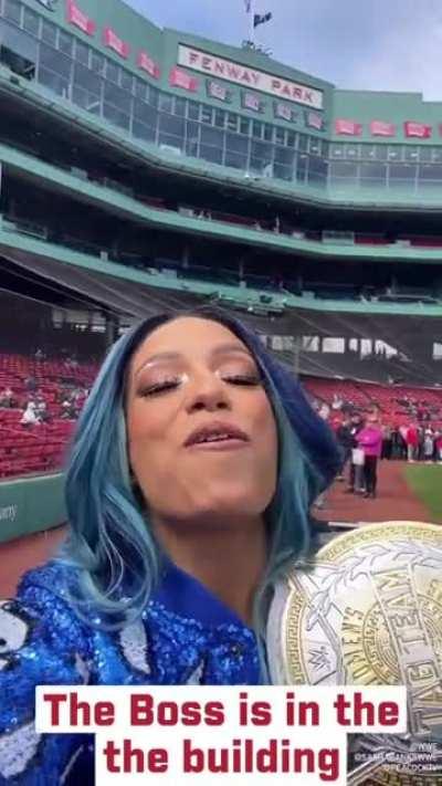 Sasha Banks taking over Red Sox Instagram page after throwing out the first pitch