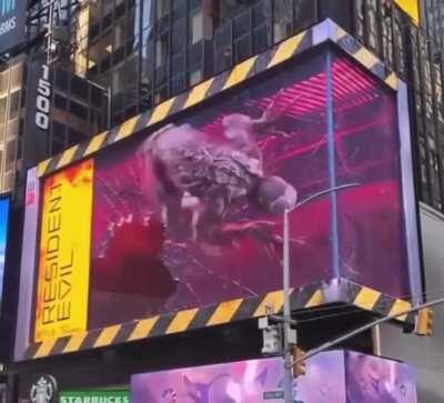 This Resident Evil billboard in Times Square is absolutely terrifying