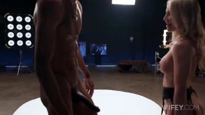 WIFEY - Andi Avalon worshipping a BBC while her husband watches