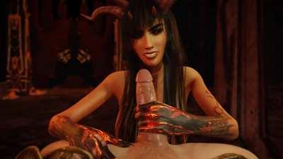 Cumming in Xana's mouth (Kaeg Antonovich) [Might and Magic]