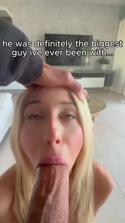 Cute blonde petite slut big dick blowjob deepthroat cum facial