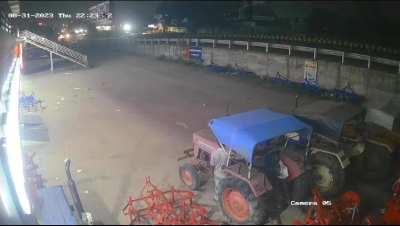 Stealing a tractor in India.
