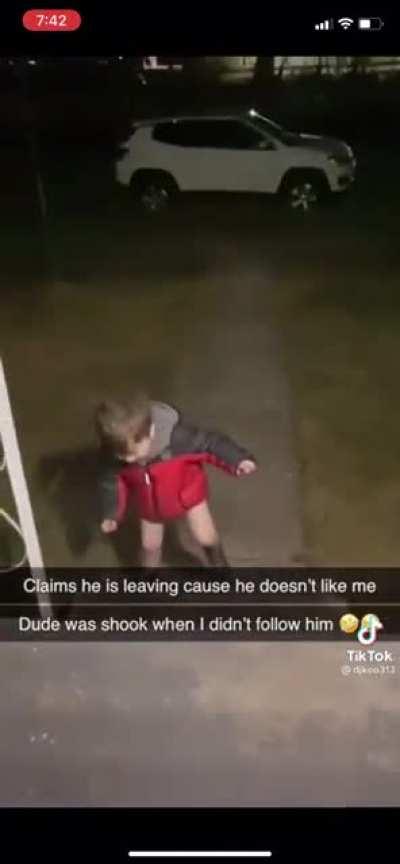 I remember my first threat to run away.