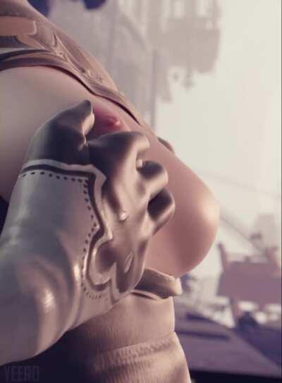 2B touching her boobie (Yeero)[NieR Automata]