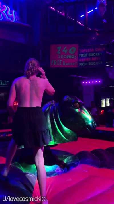 Riding is always best done topless 