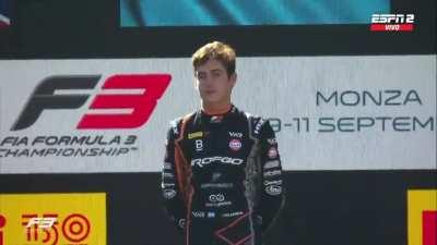 Franco Colapinto gana la F3 en Monza y suena el himno argentino