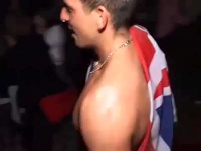 Paul getting whip cream sucked off of his cock.