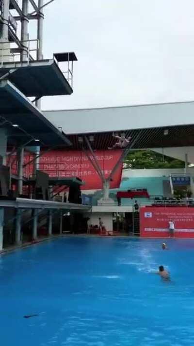 The sound of him hitting the water....jeez