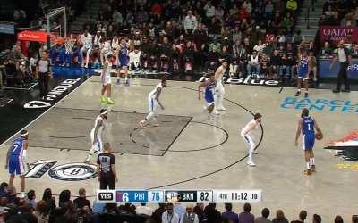 [Highlight] New trade acquisition Jalen McDaniels makes his first three as a Sixer