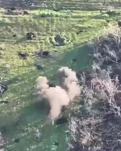 Direct mortar hit on group of ruzzians hiding in crater.