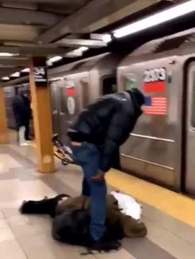 Spitting on someone and thinking the subway doors will protect you