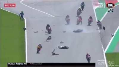 Horrifying crash at Moto2 in Austria