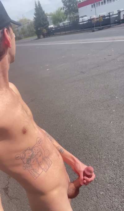 Walking around a parking lot at daytime!