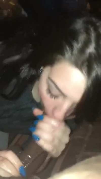She loves sucking on that black cock